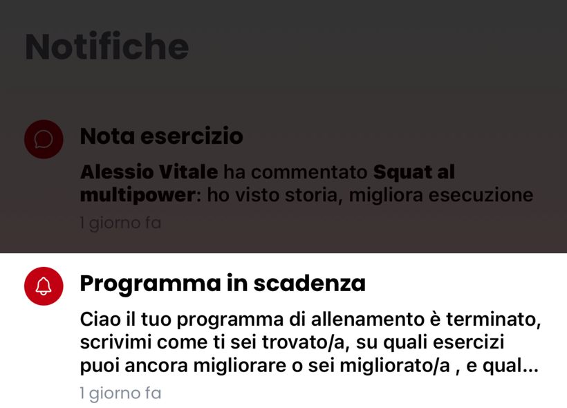 Feedback reale del coach su un esercizio, nell'app